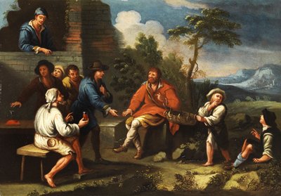 Italian Peasants Playing Ring Toss by Paolo Monaldo